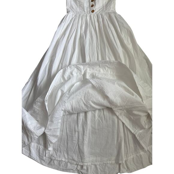 Free People Lilah Strapless Pleated Smocked Button Midi Dress White Size XS - Picture 13 of 16